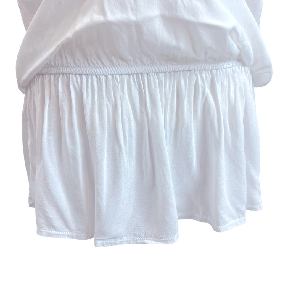 Franco Ferri Made in Italy Cotton Silk White Boho Mini Dress Tunic M - Picture 9 of 11